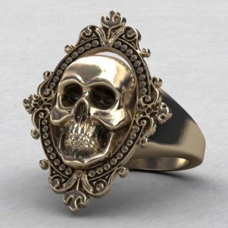 แหวนแฟชั่นสไตล์วินเทจ Punk Skull Ring Size 7 to 14