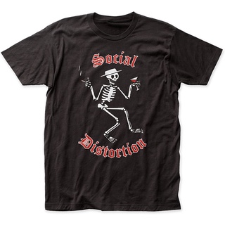 เสื้อยืด ผ้าฝ้าย 100% พิมพ์ลายโลโก้ Social Distortion Skelly สไตล์สตรีท สําหรับผู้ชายสามารถปรับแต่งได้