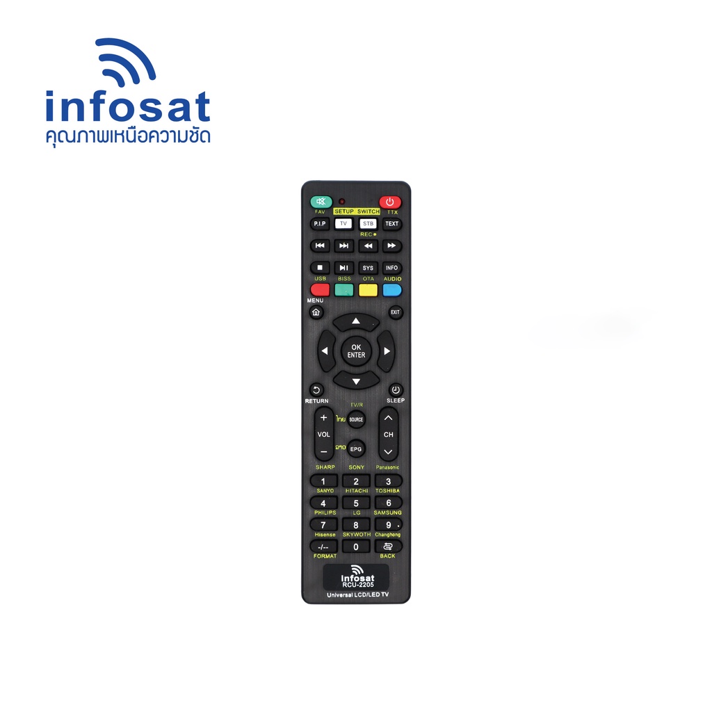 INFOSAT Remote Control Universal RCU-2205 รองรับทีวี INFOSAT ทุกรุ่นและกล่อง INFOSAT เฉพาะรุ่น HD เท