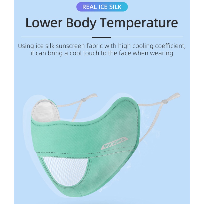 【TH Delivery】ROCKBROS หน้ากากจักรยาน ป้องกันแสงแดด ระบายอากาศ ผ้าพันคอ ฤดูร้อน กีฬากลางแจ้ง หน้ากากปรับได้ - รูปที่ 4