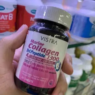 Vistra Marine collagen TriPeptide 1300 Plus Q10 30 เม็ด x 1ขวด