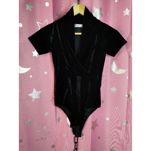 บอดี้สูทสีดำทรงสวยผ้ากำมะยี้ | Shopee Thailand