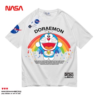 👕T-Shirt🎐เสื้อยืด👕Mi.T.Yo🚀NASAผ้าฝ้ายแขนสั้นTเสื้อNASA×DORAEMONคู่T-SHIRT xwQa