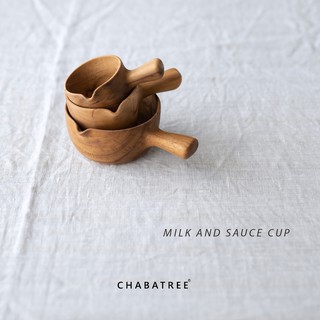 MILK AND SAUCE CUP (TEAK WOOD)