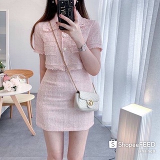 5530#👉สินค้าพร้อมส่งจ้าาา👈ชุดเซ็ทผ้าทวิต กำลังมาแรง สวยมากค่ะ💥
