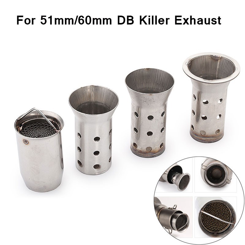 !สําหรับ 51 มม.60 มม.รถจักรยานยนต์ท่อไอเสีย DB Killer เคลื่อนย้ายได้ DB Killer Silencer Noise Sound