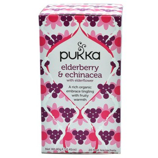 Pukka Elderberry &amp; Echinacea 20bags 40g  พุคคาเอลเดอร์เบอร์รี่ &amp; เอ็กไคนาเซีย 20 ถุง 40 กรัม