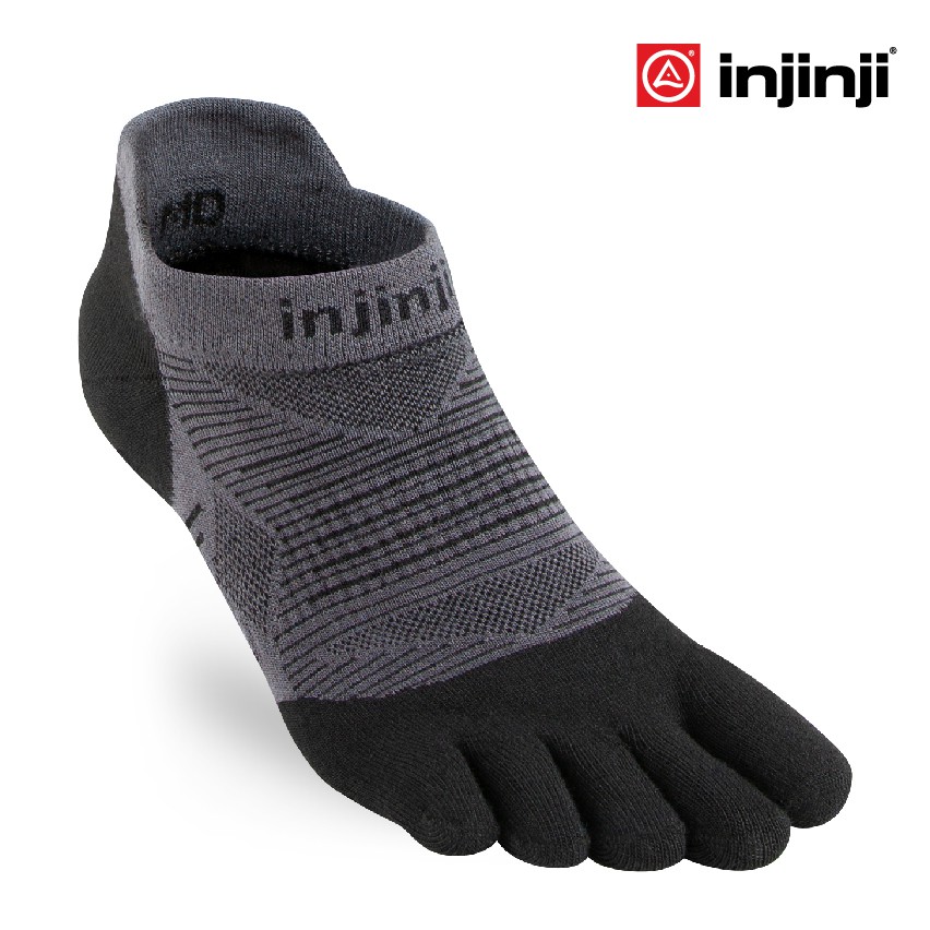 Injinji ถุงเท้าวิ่ง แยกนิ้ว RUN ORIGINALWEIGHT NO SHOW FW20 Black รุ่นวิ่งซ่อนข้อ ของแท้ แห้งไว