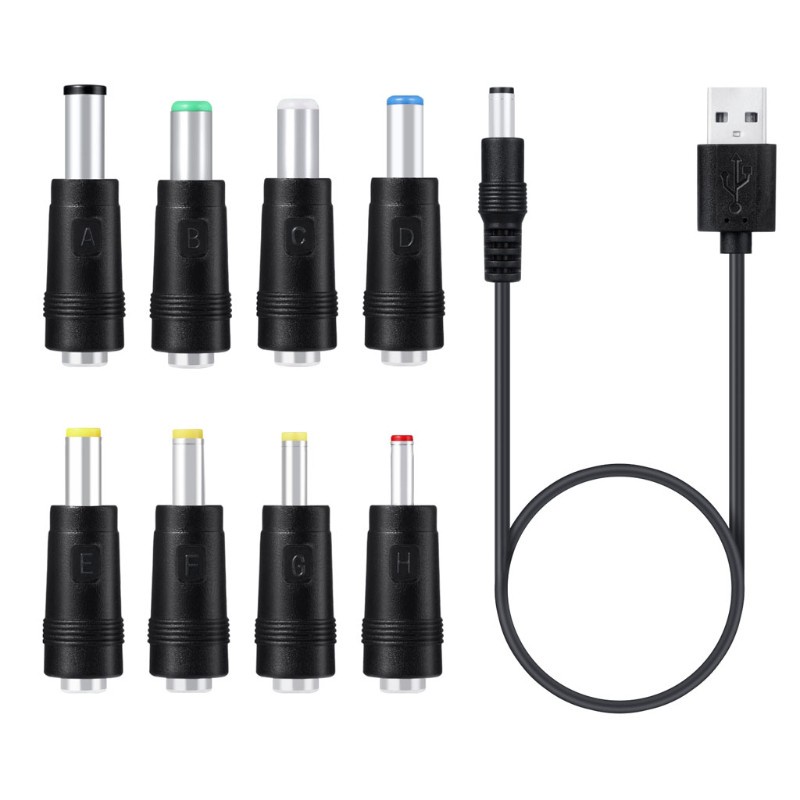 8In1 5V Usb To Dc 5.5X2.1Mm 3.5Mm 4.0Mm 4.8Mm 6.4Mm 5.5X2.5Mm 6.3Mm สายชาร์จสําหรับลําโพงพัดลมหลอดไฟ