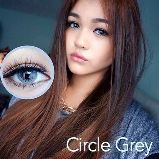 1 คู่ บิ้กอายตาโต สายtiktok ลายฮิตสายฝอ ต้องมี รุ่น Circle Gray แบรนด์ Pretty Doll ขนาด 14.5 สีเทา ค่าสายตาปกติ