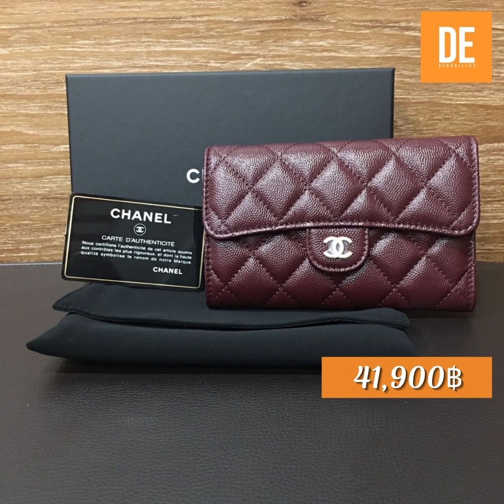 กระเป๋าถือ Chanel Tri-fold caviar ghw  Holo31  full set no rec.