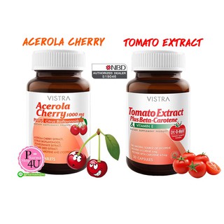 Vistra - วิสทร้า - VISTRA Acerola Cherry 1000mg / VISTRA Tomato Extract Plus Beta-Carotene