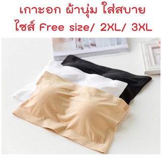 เกาะอกไซส์ Free size/ 2XL/ 3XL อกถึง 48 นิ้ว ผ้าระบายอากาศดีมาก ยืดหยุ่นได้เยอะ เสื้อซับใน เสื้อเกาะอก เสื้อผ้าสาวอวบ