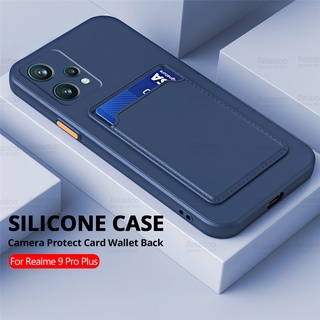 Realmi 9 Pro+ Case Card Wallet Back Silicone Plain Phone Cover For Realme 9Pro Plus 5G 9i Realme9i Camera Shockproof