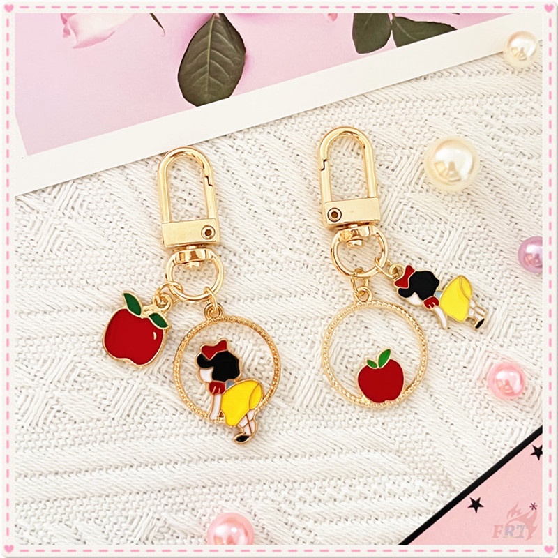 Sweet Princess - พวงกุญแจสโนว์ไวท์ เคสพวงกุญแจ จี้รูปแอปเปิ้ล เหมาะกับของขวัญ สําหรับ Airpods 1 ชิ้น