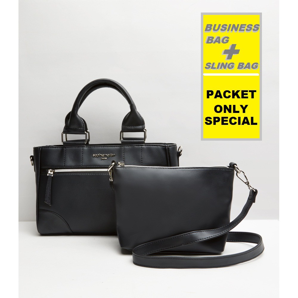 Bayline BLACK T7133B5 SOPHIE MARTIN PARIS กระเป๋าสะพายไหล่ ทรงโท้ท สไตล์ธุรกิจ