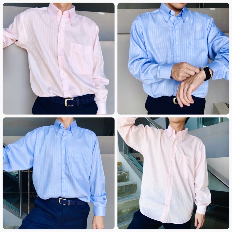 เสื้อเชิ้ตคอปก แขนยาว สีเทา ใส่ทำงาน ใส่เที่ยว