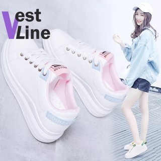 VESTLINE รองเท้าผ้าใบ สีขาว สำหรับผู้หญิง รองเท้าผ้าใบแฟชั่น