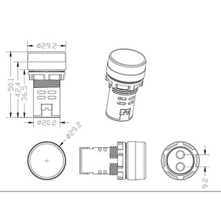 Pilot lamp LED 22mm 220VAC แลมป์ 12VDC 24VDC 380V ไพล็อทแลมป์ ขนาด 22มิล