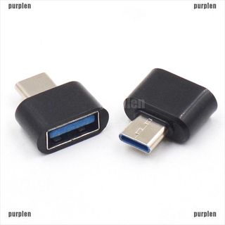 【purplen】อะแดปเตอร์แปลงข้อมูล Usb Type C Male เป็น USB 2.0 Female OTG 2 ชิ้น