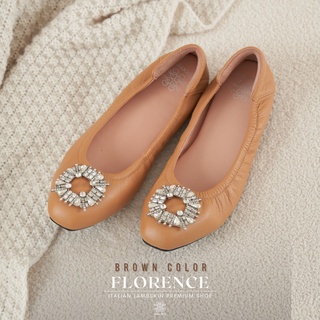 รองเท้าหนังแกะรุ่น Florence Brown color (สีน้ำตาล)