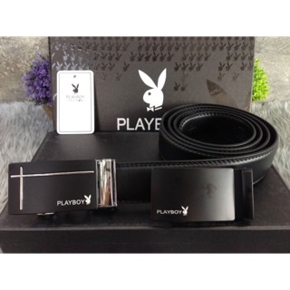 🐝 PLAYBOY MEN LEATHER BELT SET  ซื้อ 1 ได้ถึง 2‼️มาใน 2 แบบ 2 สไตล์ สายเข็มขัดเป็นหนัง สีดำ