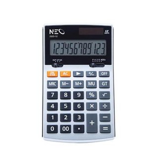 เครื่องคิดเลข 12 หลัก สีเงิน นีโอ 2323-12 Neo 12-digit silver calculator 2323-12