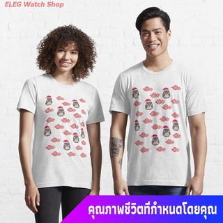 นารูโตะแสงอุษา ผู้ใหญ่ Angry Santa Bear Red Cloud Japanese Pattern Anime Essential T-Shirt sale เสื้อยืดผ้าฝ้าย