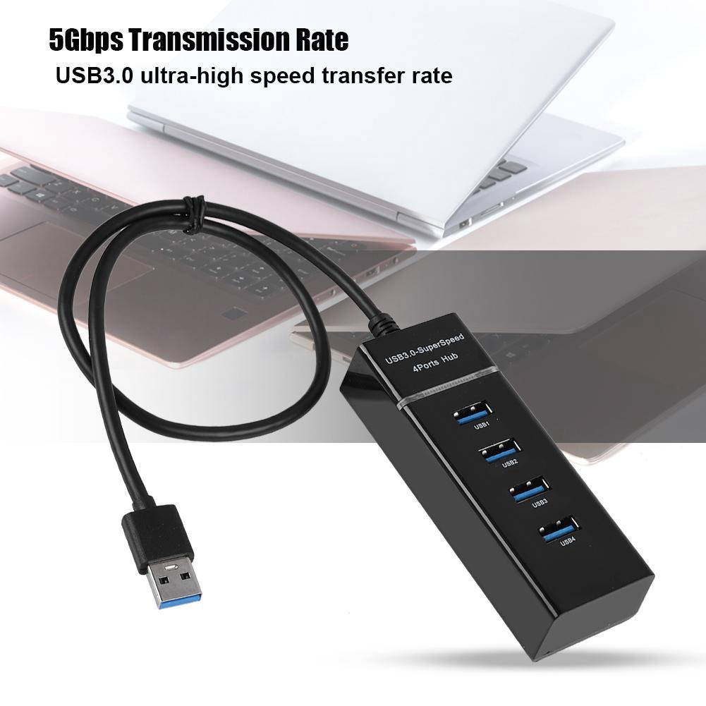 4 พอร์ต USB Hub อะแดปเตอร์ที่ชาร์จ 5 Gbps