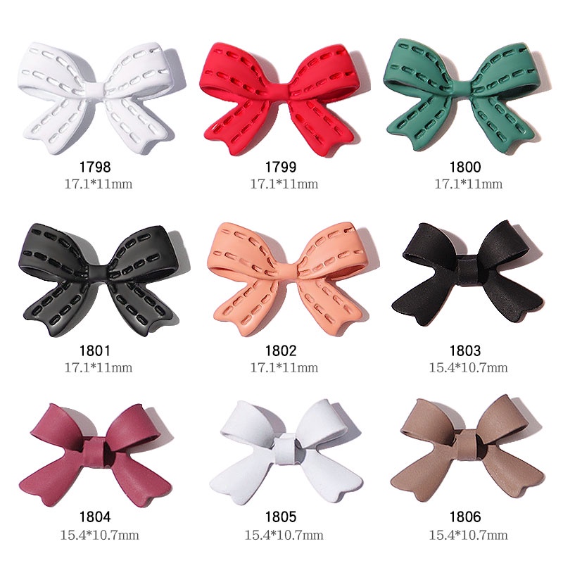 2024 พลาสติกสีสเปรย์สติกเกอร์โบว์สําหรับตกแต่งเล็บแฟชั่นหลายสีอุปกรณ์ตกแต่งเล็บสําหรับการออกแบบเล็บ