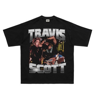 เสื้อยืดอินเทรนด์ผู้ชายอินเทรนด์ผู้หญิงTravis Scott เสื้อยืดแขนสั้น ทรงหลวม สไตล์ฮิปฮอป อเมริกันS-3XL