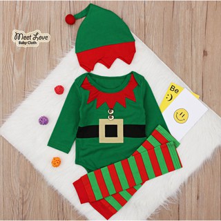 ชุดเอลฟ์น้อย ชุด Elf ชุดคริสมาสต์ ชุดเอลฟ์ 3 Santa Claus Christmas พร้อมส่ง