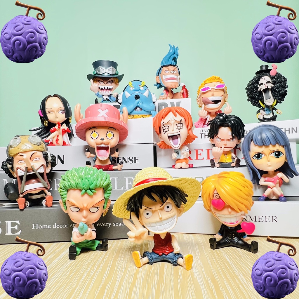 Paiuan OP Figures Toy 6PCS Luffy Sanji Ace Zoro Robin Sabo Action