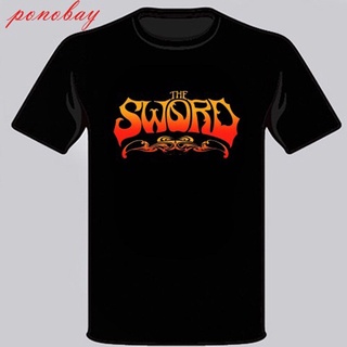 เสื้อยืดพิมพ์ลายแฟชั่น ใหม่ เสื้อยืดลําลอง แขนสั้น พิมพ์ลายโลโก้ The Sword Heavy Metal Band สีดํา สําหรับผู้ชาย ไซซ์ S M