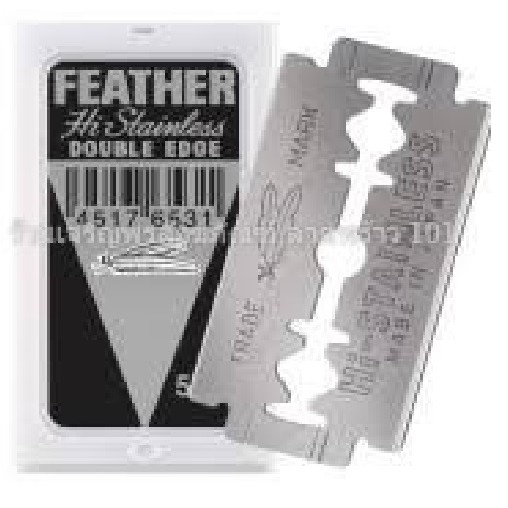 แพ็ค 20ตลับ!! มีดโกน สำหรับพลัดเปลี่ยน ตรา FEATHER (ขนนก) แบบ 2คม 1กล่อง บรรจุ 100ใบ มีดโกน ใบมีดโกน ที่โกนผม ที่โกนหนวด