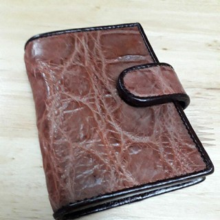 กระเป๋าใส่นามบัตรหนังจระเข้สีเบจ crocodileskin card Holder