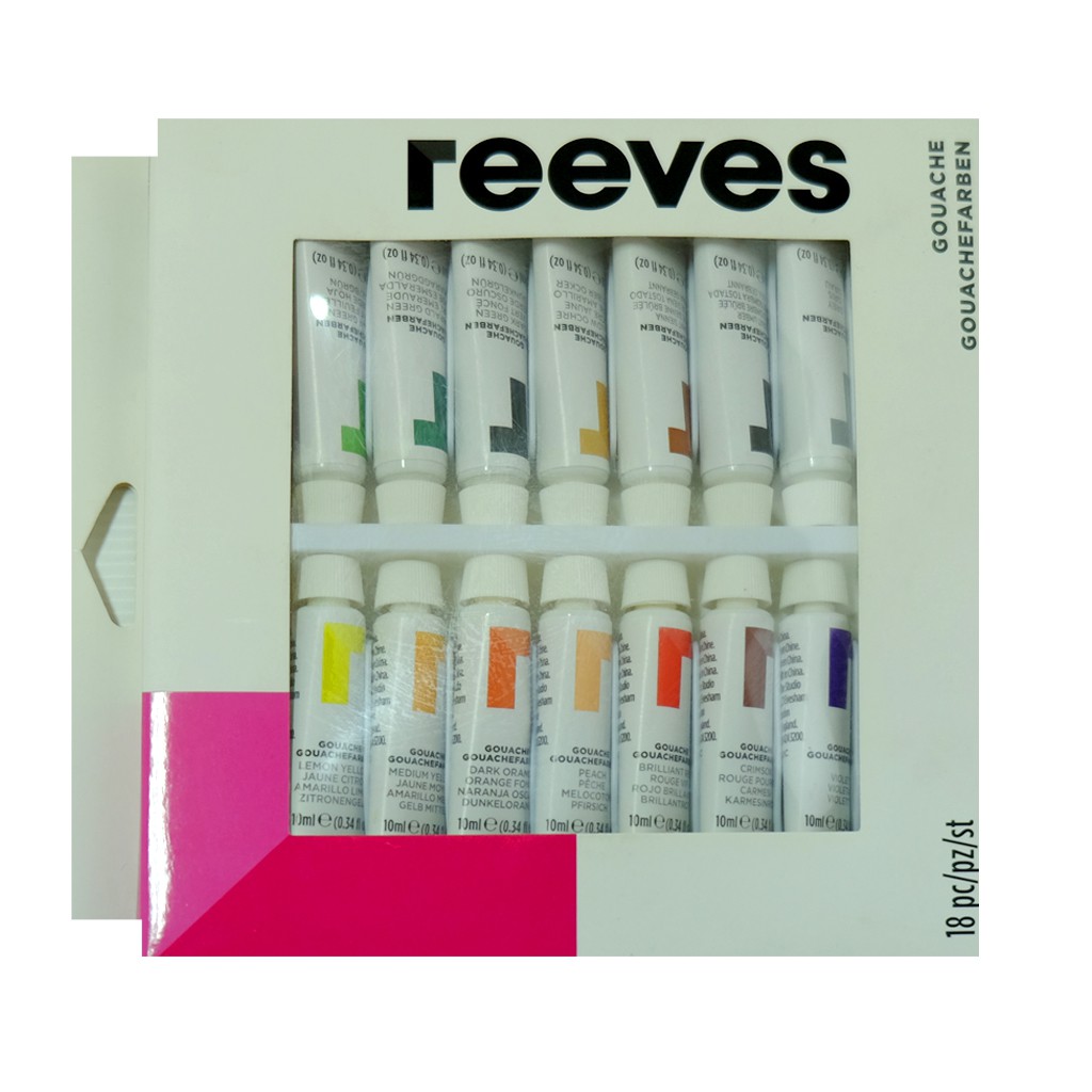 สีโปสเตอร์ชุด 12/18 สี 10ml ตรา Reeves Gouache Colours Set