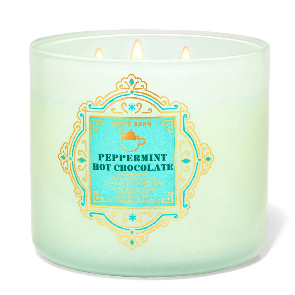 เทียนหอม Bath & Body Works รุ่น Limited กลิ่น Peppermint Hot Chocolat ,Vanilla Balsam , Hot Cocoa & Cream แท้ USA