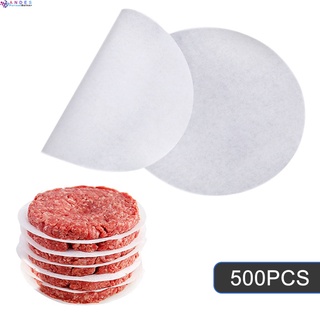 500pcs Hamburger Patty Paper, 4.5IN Non-Stick Wax Papers, Round Parchment Paper, Food-Grade Burger Sheets For Patty Separating, Freezing, BBQ, Ground Beef And Turkey