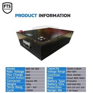 Lithium NMC 48v 120Ah 145Ah  811 6.2Kw. JK BMS 100A