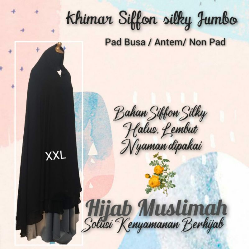 Muslimah Hijab - Basic Instant Bergo Hijab - ชีฟองอาหรับ - XXL