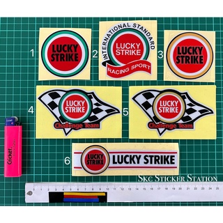 สติกเกอร์สะท้อนแสง รูปธง lucky strike สําหรับตกแต่ง