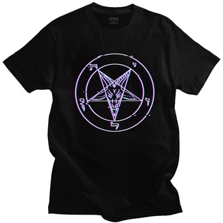 เสื้อยืดผ้าฝ้ายพิมพ์ลายขายดี เสื้อยืดแขนสั้น พิมพ์ลาย Sigil Of Baphomet Vaporwave 10 สําหรับผู้ชาย