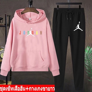 Future @@  BK394-LONG+AA322ชุดเซ็ทกันหนาวเสื้อแขนยาวมีฮูด+กางเกงขายาว เสื้อแขนยาวมีฮูด ผ้านุ่นใส่สบาย ใส่ได้ทั้ง ญ/ช