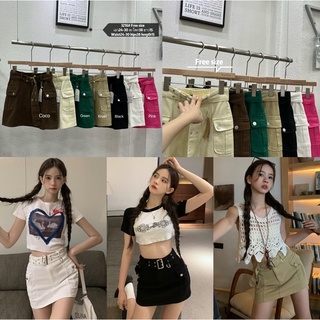 💫New💫(พร้อมส่ง)กระโปรงพร้อมเข็มขัด มีซับด้านใน