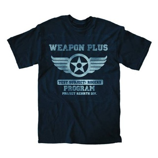 เสื้อยืด พิมพ์ลาย Marvel Captain America Weapon Rogers สีน้ําเงินเข้ม