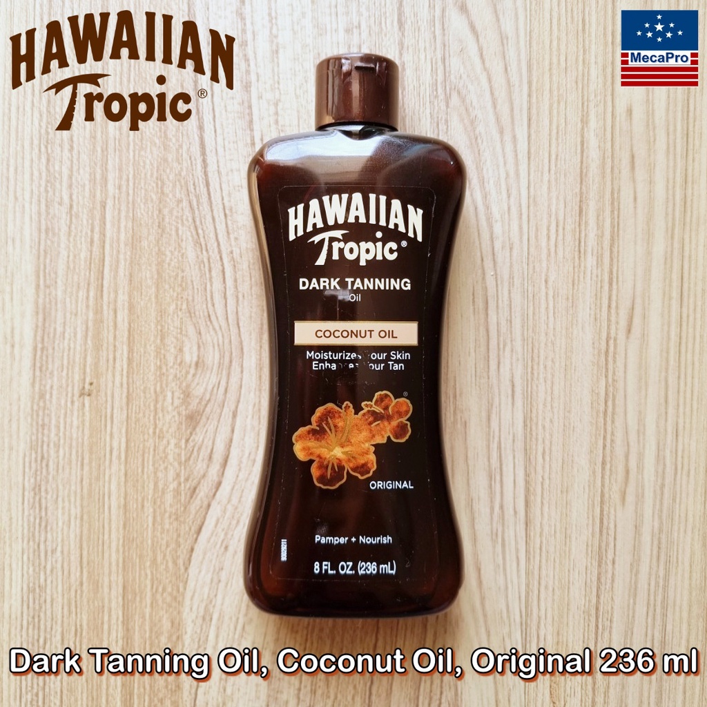 Hawaiian Tropic® Dark Tanning Oil, Coconut Oil, Original 236 ml น้ำมันทาตัว เพื่อผิวแทน ออยอาบแดด แท