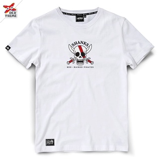 เสื้อยืดผ้าฝ้ายพิมพ์ลาย Dextreme เสื้อวันพีซ T-shirt DOP-1577 One Piece ลาย Shanks Red Haired Pirates  มี สีขาว และ สีดำ