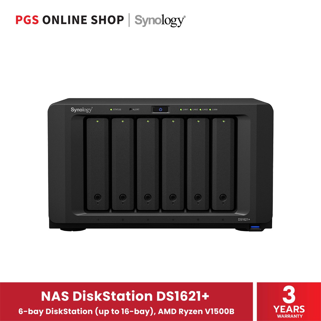 Synology NAS DiskStation DS1621+ (อุปกรณ์จัดเก็บข้อมูลบนเครือข่าย) 6 Bay  DiskStation, AMD Ryzen V1500B | Shopee Thailand