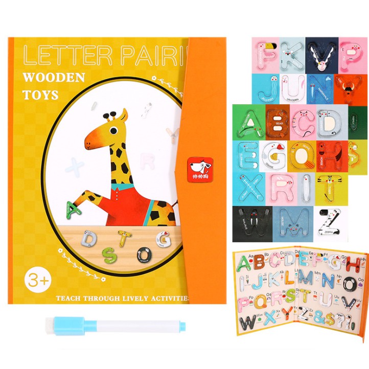 New🌈Magnetic ABC Book สมุดแม่เหล็กตัวอักษรภาษาอังกฤษพิมพ์ใหญ่ พิมพ์เล็ก พกพาสะดวก ติดไวท์บอร์ดได้ ของเล่นเสริมพัฒนาการ